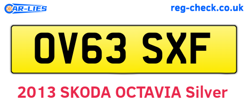 OV63SXF are the vehicle registration plates.
