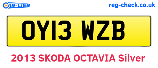 OY13WZB are the vehicle registration plates.