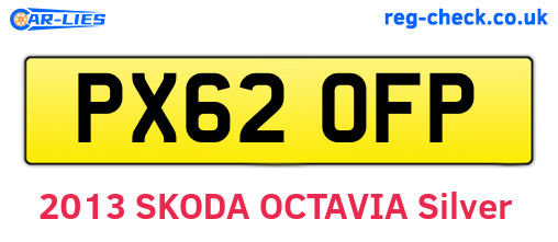 PX62OFP are the vehicle registration plates.