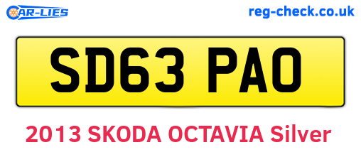 SD63PAO are the vehicle registration plates.