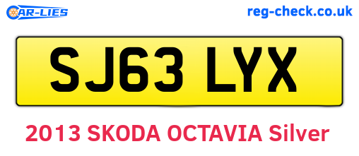 SJ63LYX are the vehicle registration plates.
