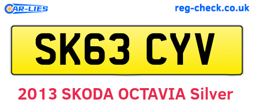 SK63CYV are the vehicle registration plates.