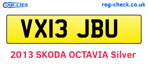 VX13JBU are the vehicle registration plates.