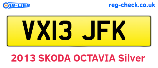 VX13JFK are the vehicle registration plates.
