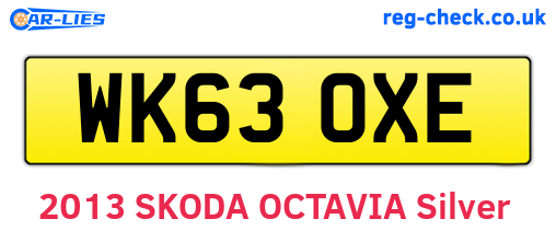 WK63OXE are the vehicle registration plates.