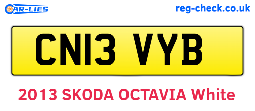 CN13VYB are the vehicle registration plates.