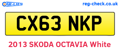 CX63NKP are the vehicle registration plates.
