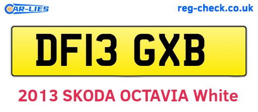 DF13GXB are the vehicle registration plates.