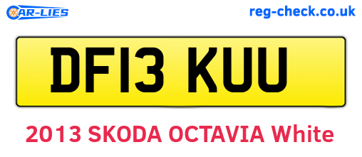 DF13KUU are the vehicle registration plates.