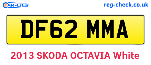 DF62MMA are the vehicle registration plates.