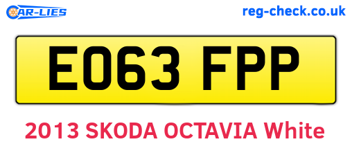 EO63FPP are the vehicle registration plates.