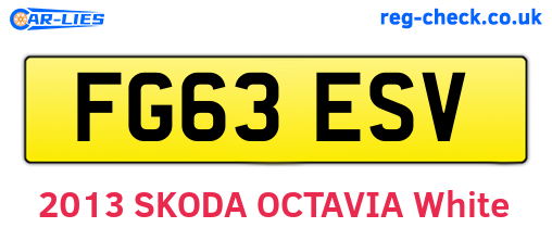 FG63ESV are the vehicle registration plates.