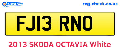 FJ13RNO are the vehicle registration plates.