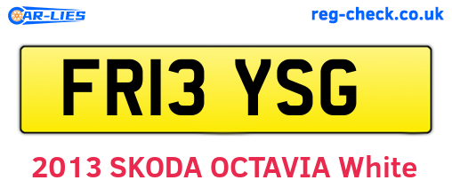 FR13YSG are the vehicle registration plates.