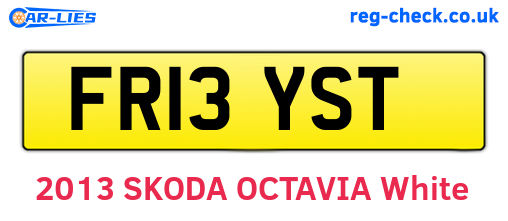FR13YST are the vehicle registration plates.
