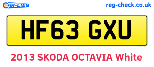 HF63GXU are the vehicle registration plates.