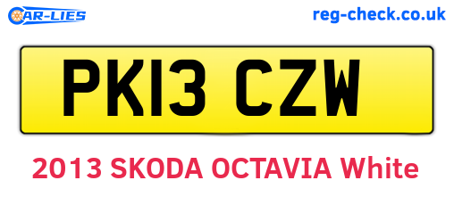 PK13CZW are the vehicle registration plates.