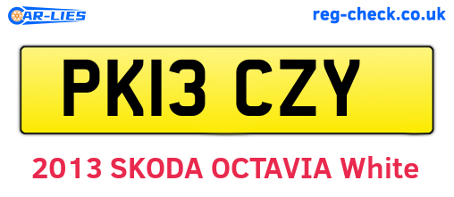 PK13CZY are the vehicle registration plates.