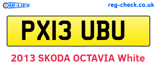 PX13UBU are the vehicle registration plates.