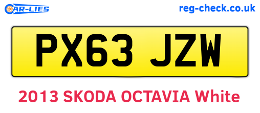 PX63JZW are the vehicle registration plates.