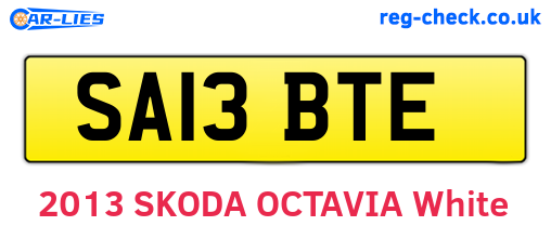 SA13BTE are the vehicle registration plates.
