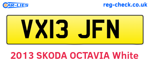 VX13JFN are the vehicle registration plates.