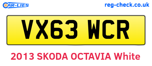 VX63WCR are the vehicle registration plates.