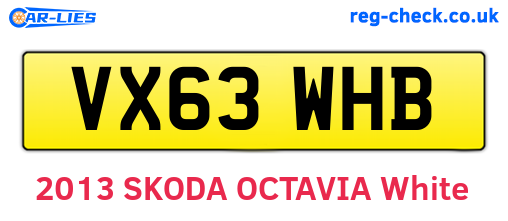 VX63WHB are the vehicle registration plates.