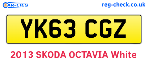 YK63CGZ are the vehicle registration plates.