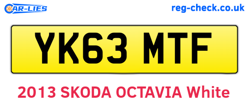 YK63MTF are the vehicle registration plates.