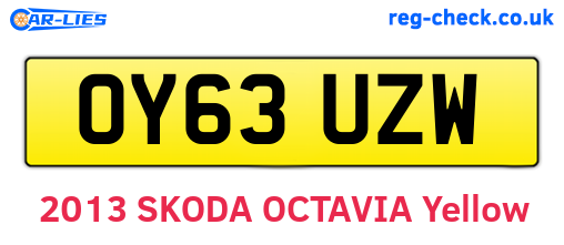 OY63UZW are the vehicle registration plates.