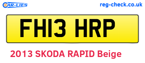 FH13HRP are the vehicle registration plates.