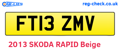 FT13ZMV are the vehicle registration plates.