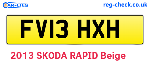 FV13HXH are the vehicle registration plates.