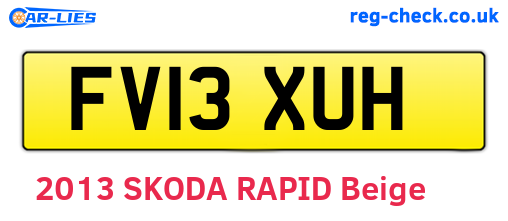 FV13XUH are the vehicle registration plates.