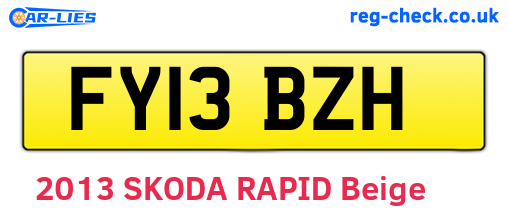 FY13BZH are the vehicle registration plates.