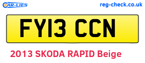 FY13CCN are the vehicle registration plates.