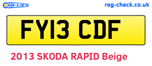 FY13CDF are the vehicle registration plates.