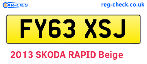 FY63XSJ are the vehicle registration plates.