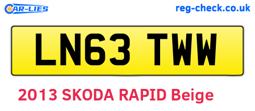 LN63TWW are the vehicle registration plates.