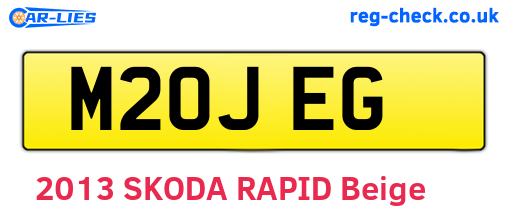 M20JEG are the vehicle registration plates.