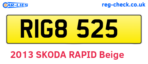 RIG8525 are the vehicle registration plates.
