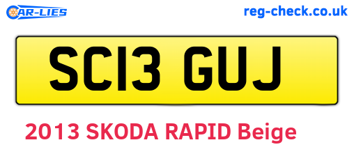 SC13GUJ are the vehicle registration plates.