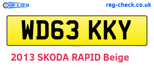 WD63KKY are the vehicle registration plates.