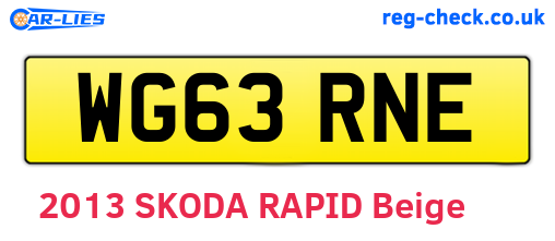 WG63RNE are the vehicle registration plates.