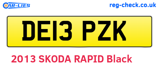 DE13PZK are the vehicle registration plates.