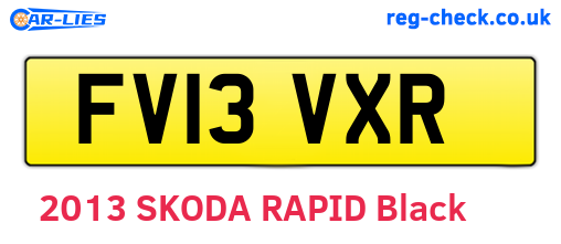 FV13VXR are the vehicle registration plates.