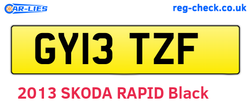 GY13TZF are the vehicle registration plates.