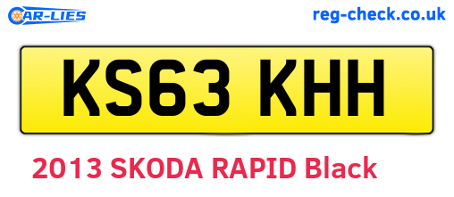 KS63KHH are the vehicle registration plates.