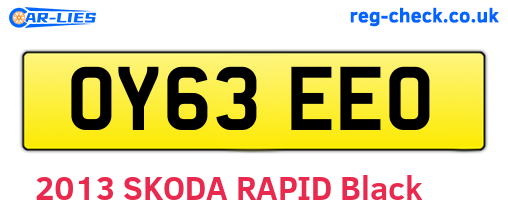 OY63EEO are the vehicle registration plates.